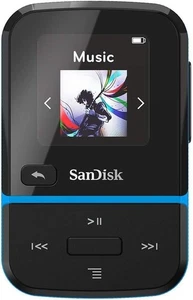 SanDisk 32GB Clip Sport Go MP3 Player LED Screen FM Radio SDMX30-032G Black Blue - Picture 1 of 6