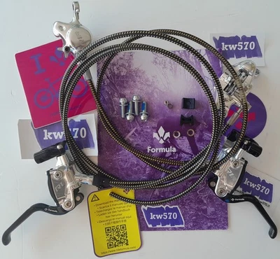 Formula - Juego de frenos de carreras R1R/R1 mangueras pulidas plateadas con kevlar 68-175 cm azul Foto 1 de 4