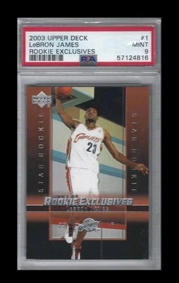 2003 Upper Deck Lebron James Rookie Exclusives #1 Star Rookie RC PSA 9 como nuevo Foto 1 de 2