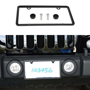 1Pcs Black Metal License Plate Frame Tag Cover Screw Caps Stainless Steel 2 HOLE - Picture 1 of 12