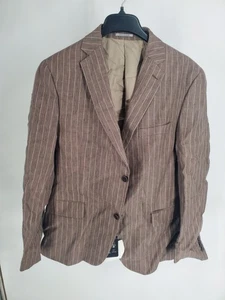 Alfani Blazer Jacket Mens 42S Pinstripe Slim Fit Linen Wrinkle Resistant Suit Co - Picture 1 of 12