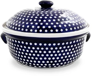 Bunzlauer Keramik Brotkasten mit Deckel rund, 36,5 x23,0 cm, Dekor 42 - Bild 1 von 6