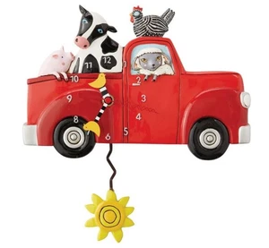 ALLEN DESIGN WALL CLOCK Red FARM TRUCK 6013090 2022 - Picture 1 of 2