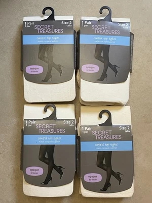 4 pares de meia-calça Secret Treasures | Creme | Tamanho 2 | Control Top | Opaco 60 Denier - Imagem 1 de 4