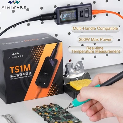 MINIWARE TS1M Mini Soldering Station Digital Display 210/245 Handle Welding Pen - Image 1 of 4