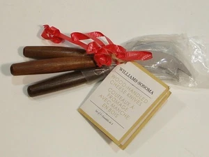 Williams Sonoma 3 Piece Acacia Wood Handled Cheese Knives NEW - Picture 1 of 5