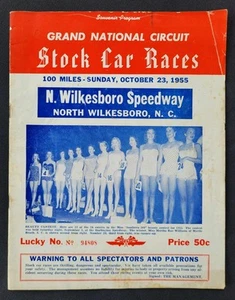 1955 NASCAR North Wilkesboro Grand National Program, Buck Baker Win #12 - Picture 1 of 13