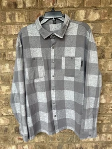 GLYDER Gray Checked Snap Front Jacket Shirt Men’s Size XL Long Sleeve - Picture 1 of 3