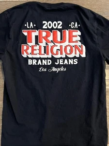True Religion Casual Crew Neck Short Sleeve Graphic T Shirt Mens Size M Black - Picture 1 of 2