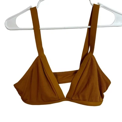 L*Space Charlie Ridin' High Ribbed Bikini Triangle Top Womens Size Large  - Image 1 of 3