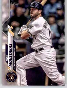 2020 Topps Series 1 Mike Moustakas Base Card MLB PWE Set Break Brewers #189 - Picture 1 of 2