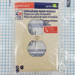 Leviton Ivory Outlet/Receptacle 1-Gang Midway Unbreakable Nylon Wallplate USA - Picture 1 of 3
