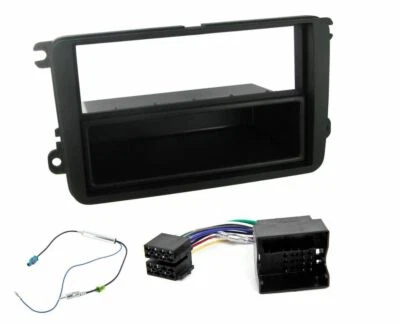 CD STEREO SINGLE DIN FACIA FASCIA SURROUND TRIM FITTING KIT FOR VW SKODA SEAT - Image 1 of 2