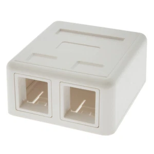 Caja de montaje en superficie 2 puertos RJ45 blanca (solo caja) - Imagen 1 de 1