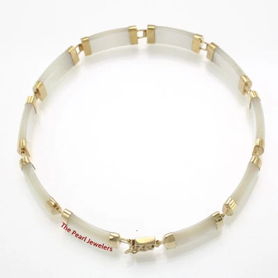 Brazalete Madreperla Blanco Oro Amarillo 14k Cierre “Alegría” 10 Segmentos Foto 1 de 4