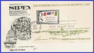 USA6 #1311 U/A FLEETWOOD FDC SvSht SIPEX - Picture 1 of 1