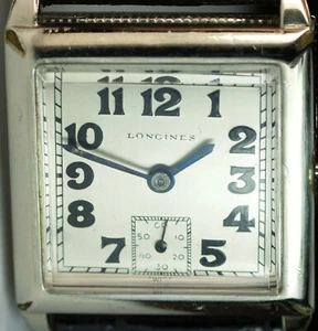 1926 Longines Square 14K White Gold Filled Cal. 1026 Antique Vtg Swiss Watch - Picture 1 of 17