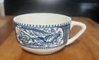 Vintage Currier And Ives Cup Coffee Or Tea Cup Blue & White Usa