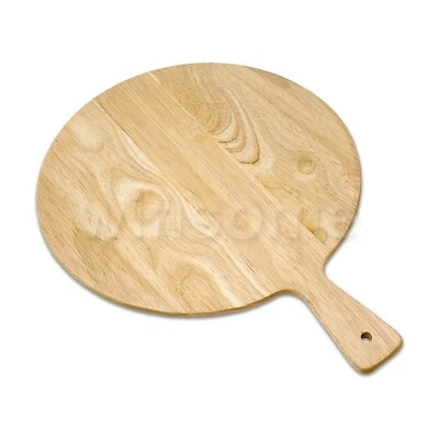 34cm Large Wooden Pizza Cutting Serving Cheese Chopping Board Paddle Stone Tray - Image 1 of 4