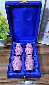 Pequeñas urnas de cremación para cenizas humanas, mini juego de 4 rosas y plateadas - Imagen 1 de 10