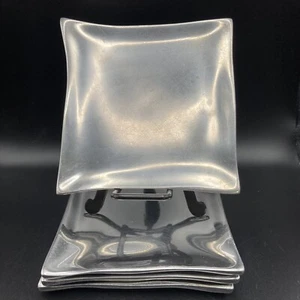 Pottery Barn Coasters / Small Plates Set of 4 Metal Silver Tone READ - Picture 1 of 8