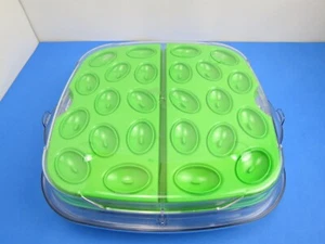 The Pampered Chef 2292 Cool & Serve Set Square Tray With Deviled Eggs Holder - Picture 1 of 13