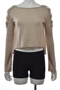 Suéter para mujer Rebecca Taylor talla XS beige liso cuello de barco manga larga - Imagen 1 de 5