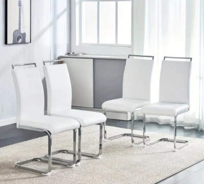 RED RIGHT STORE Modern Dining Chairs Set of 4 Faux Leather High Back for Kitchen & Living Room