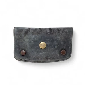19th Century Leather Wallet with 9ct Gold Button - Picture 1 of 5