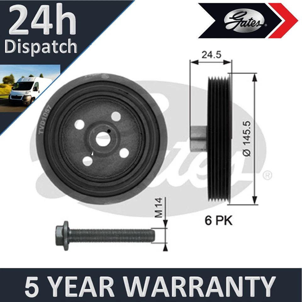 La polea del cigüeñal de las compuertas se adapta a Ford Transit Connect 2002-2013 Focus 1998-2012 Foto 1 de 1