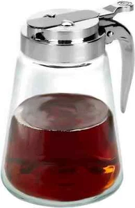 Glass Bottle Syrup Pitcher Honey Maple Syrup Dispenser Retracting Spout 12 Oz - Picture 1 of 2