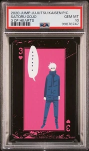 PSA 10 - Satoru Gojo 3 of Hearts - Jujutsu Kaisen Jump Shop Poker Playing Cards - Picture 1 of 2