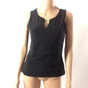 $59 Casa Blanca Mercado Negro Mujer Top Elástico Llave Agujero Sin Mangas Negro S Trabajo - Imagen 1 de 7