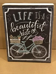 primitive by kathy Chalk Sign - LIFE Is A Beautiful Ride - Picture 1 of 4