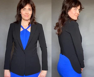 NWT Robert Rodriguez High Low Blazer Sz 0 black xs NEW - Picture 1 of 9