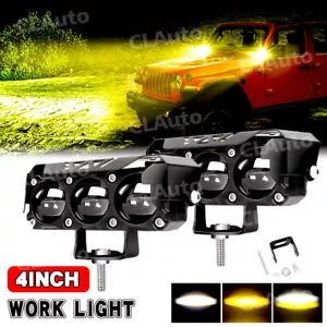 2X 4inch 160W LED Work Light Bar Cube Pods Offroad Driving Fog Lamp Yellow White - Picture 1 of 9