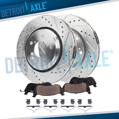 Kit de pastillas de freno delanteras perforadas ranuradas para Acura MDX 2014 2015 2016 Foto 1 de 4