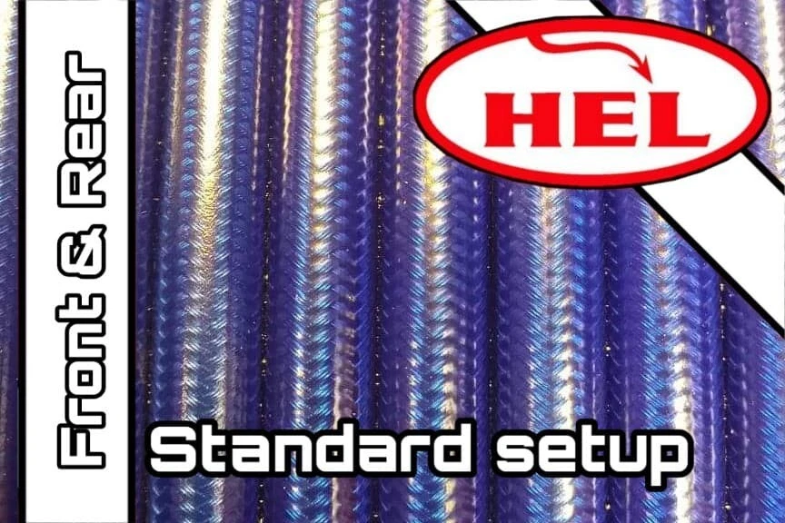 TRANS BLUE RSV Mille 1000 98-00 HEL braided FR & RR brake hoses STD Setup - Image 1 of 4
