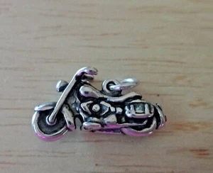 Dije detallado de plata de ley 3D 18x12 mm para motocicleta - Imagen 1 de 4
