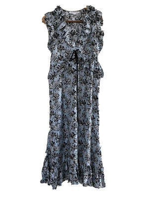 Vestido de seda con estampado floral con volantes talla 2 ROBERT RODRIGUEZ Foto 1 de 4