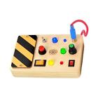 Lights Switch Busy Panel, LED Busy Panel, Wooden LED Sensory Panel, for Toddlers