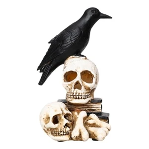Halloween Decorations Lamp Skull Crow Bone LED Night Light Horror Haunted House - Picture 1 of 8