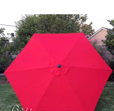 Cubierta de repuesto para sombrilla de patio roja 6 costillas 52" nueva Foto 1 de 4