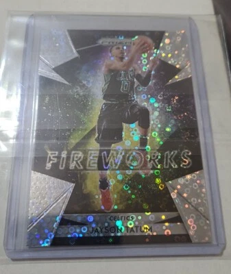 2018-19 Jayson Tatum Panini Prizm Fireworks Silver Prizm Disco Insert - Image 1 of 2