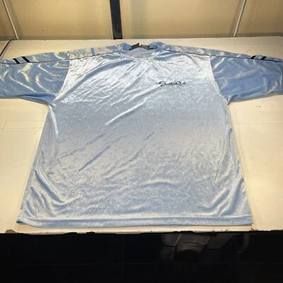 VINTAGE 1990's Y2K SOUTHPOLE VELVET VELOUR PULLOVER TEE T SHIRT Mens XXL Blue - Image 1 of 4