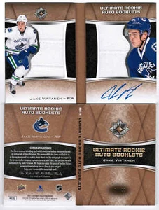 15/16 UD ULTIMATE JAKE VIRTANEN ROOKIE JERSEY AUTO BOOKLET /99 VANCOUVER CANUCKS - Picture 1 of 1