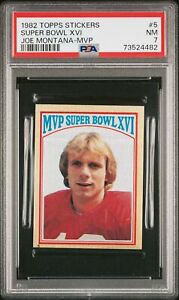 1982 Topps Stickers Football Super Bowl Xvi Joe Montana #5 PSA 7 73524482