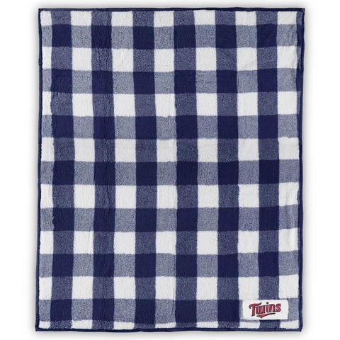 Minnesota Twins 50'' x 60'' Buffalo Check Frosty Fleece Blanket Cover