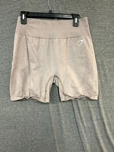 Gymshark Vital Seamless 2.0 Shorts Womens XL Taupe Knit Stretch Workout Pull-On - Picture 1 of 7