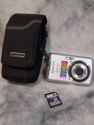 Pentax Optio E60  10.1MP 3x Zoom Compact Digital Camera Silver Tested & Working - Image 1 of 4